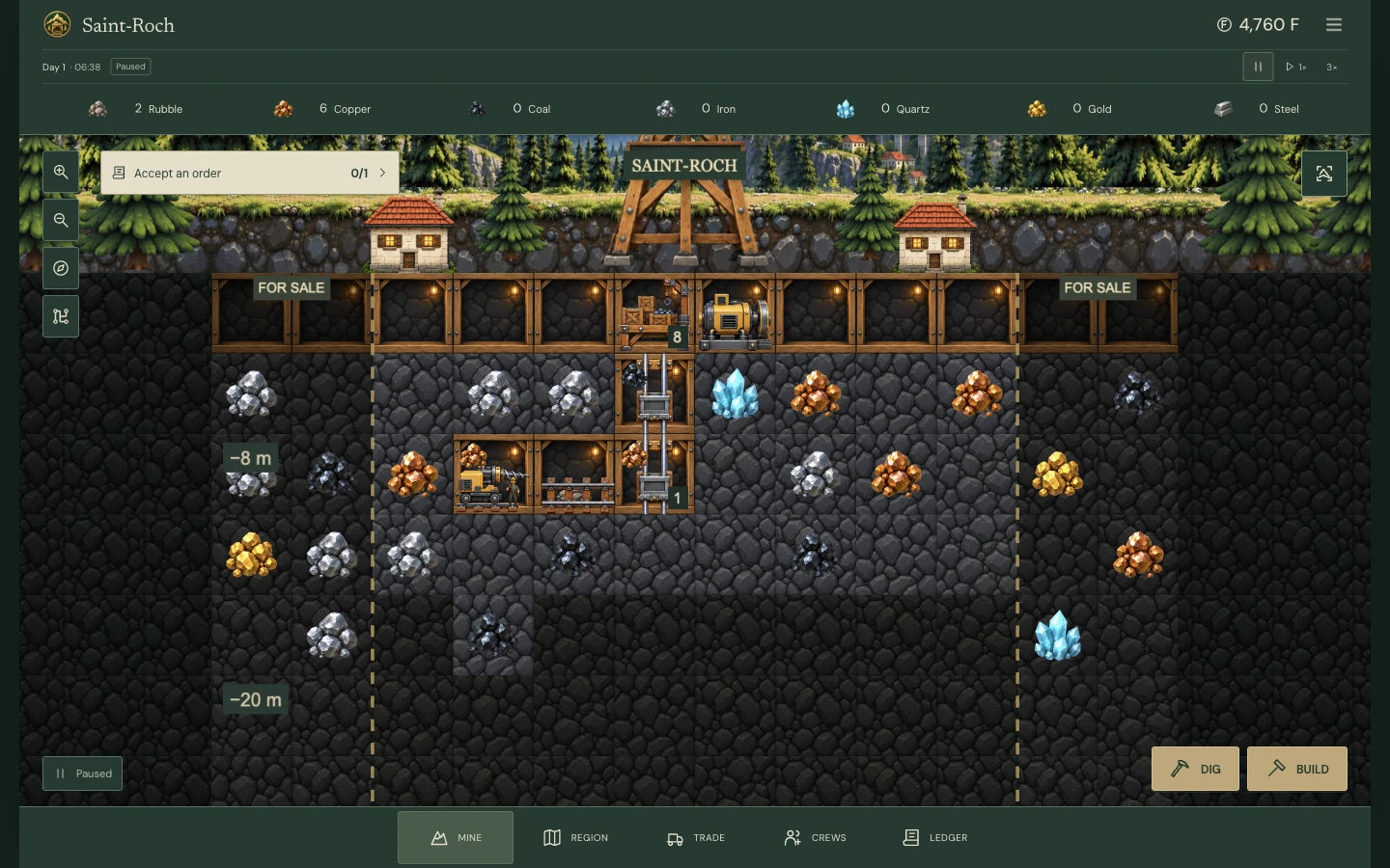 A tunnel and its first ore deposit
