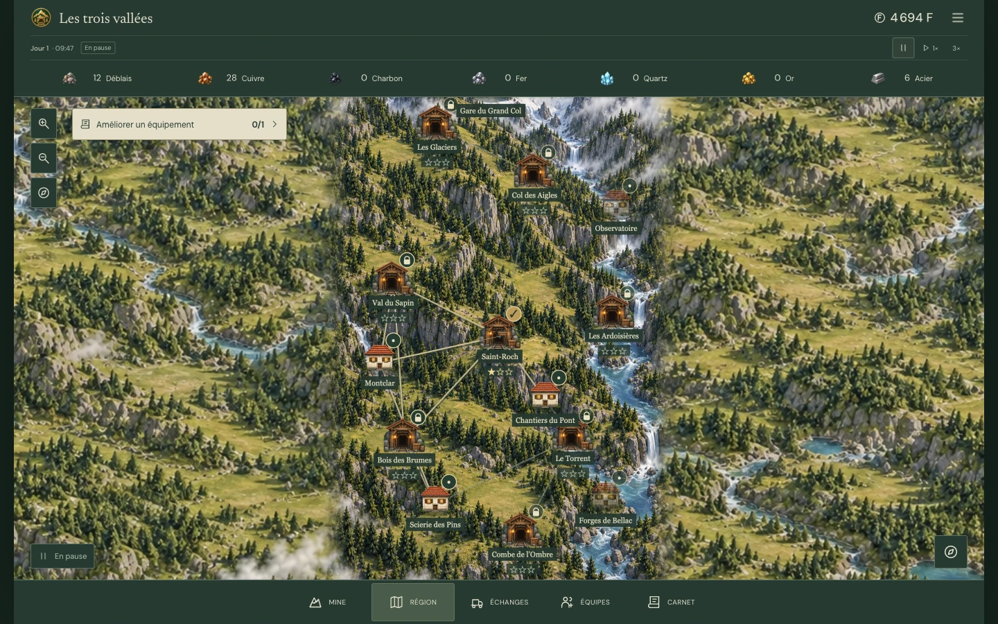 La carte régionale et les partenaires de la vallée